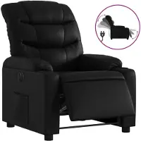 vidaXL Fauteuil Relax Electrique Noir Similicuir