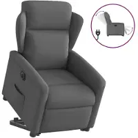vidaXL Fauteuil relax avec releveur électrique Tissu gris foncé
