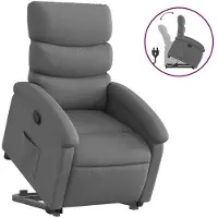 vidaXL Fauteuil relax releveur gris foncé Tissu