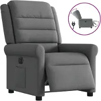vidaXL Fauteuil relax électrique gris foncé Tissu