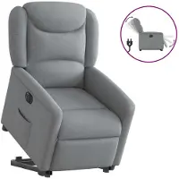 vidaXL Fauteuil relax avec releveur électrique Gris clair Tissu