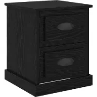 vidaXL Cabinet de chevet avec tiroir Chêne noir 39 x 39 x 47.5 cm