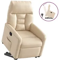 vidaXL Fauteuil relax releveur Beige Tissu microfibre