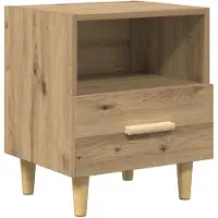 vidaXL Cabinet de chevet avec tiroir chêne artisanal 40 x 35 x 47.5 cm