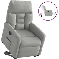 vidaXL Fauteuil inclinable électrique gris clair tissu microfibre