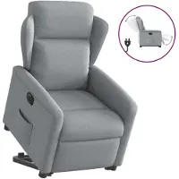 vidaXL Fauteuil relax avec releveur électrique Gris clair Tissu