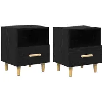 vidaXL Cabinet de chevet 2 pcs Chêne noir 40 x 35 x 47.5 cm