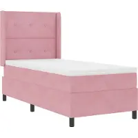 vidaXL Lit boxspring avec barres lumineuses LED rose 80 x 200 cm velours