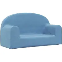 vidaXL Canapé pour enfants 2 places bleu doux en peluche