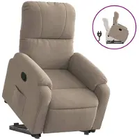 vidaXL Fauteuil relax avec releveur Taupe Tissu microfibre