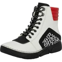 Rieker Bottines à lacets écru / rouge / noir