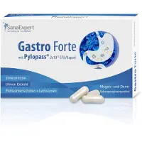 SanaExpert Gastro Forte avec Pylopass, cure intestinale après un traitement antibiotique, bactéries bifidobactéries, extrait d'orme, cosses de psyllium, graines de lin (30 gélules)