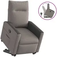 vidaXL Fauteuil relax avec releveur Taupe Tissu