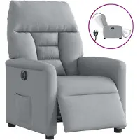 vidaXL Fauteuil relax électrique gris clair Tissu