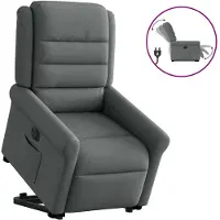 vidaXL Fauteuil relax avec releveur électrique Tissu gris foncé