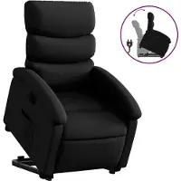 vidaXL Fauteuil relax avec releveur Noir Similicuir