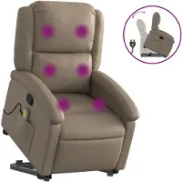 vidaXL Fauteuil de massage relevable, inclinable, Cappuccino, Lumarko !