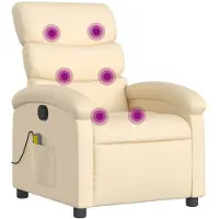 vidaXL Fauteuil de massage Crème Tissu