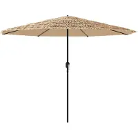 vidaXL Parasol avec mât en acier brun 324x324x247 cm