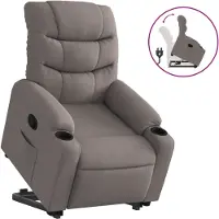 vidaXL Fauteuil relax avec releveur Taupe Tissu