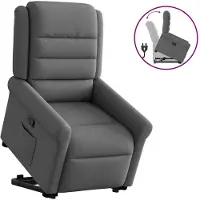 vidaXL Fauteuil relax releveur gris foncé Tissu