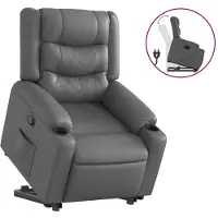 vidaXL Fauteuil relax avec releveur Gris Similicuir