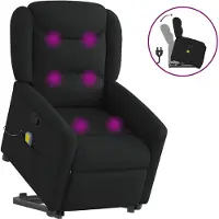 vidaXL Fauteuil de massage avec releveur Noir Tissu
