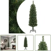 The Living Store Sapin de Noël artificiel élancé avec support Vert 120 cm PVC