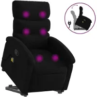vidaXL Fauteuil de massage avec releveur Noir Tissu