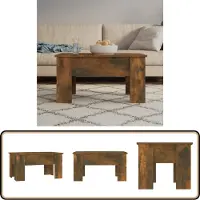 The Living Store Table basse chêne fumé 79x49x41 cm bois composite