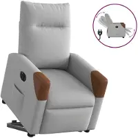 vidaXL Fauteuil relax avec releveur électrique Gris nuage Tissu