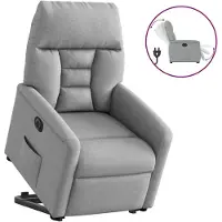 vidaXL Fauteuil relax avec releveur électrique Gris clair Tissu