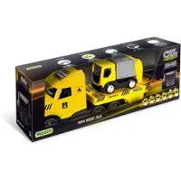 Wader Camion de dépannage avec benne à ordures et barrières de sécurité, 78 cm