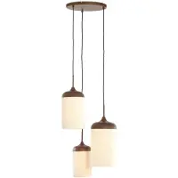 Light & Living Lampe pendante à 3 lampes Danialo brun noyer avec corde