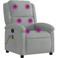 vidaXL Fauteuil relax de massage, velours gris clair