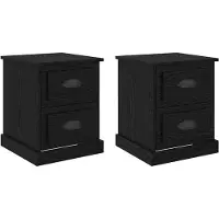vidaXL Cabinet de chevet 2 pcs Chêne noir 39 x 39 x 47.5 cm