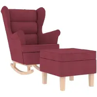 vidaXL Fauteuil à bascule avec repose-pieds vin rouge Tissu