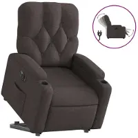 vidaXL Fauteuil relax avec releveur électrique Tissu marron foncé