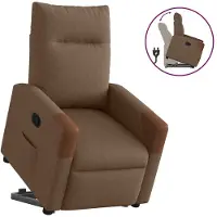 vidaXL Fauteuil relax avec releveur Marron Tissu