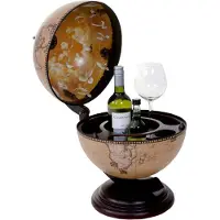 Mendler Globus Bar de table HWC-T873, Minibar de table, Globe pour 3 bouteilles MVG