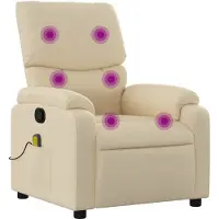 vidaXL Fauteuil relax de massage, tissu crème
