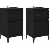 vidaXL Cabinet de chevet avec tiroir 2 pcs Chêne noir 40 x 35 x 70 cm
