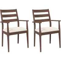 vidaXL Chaises de salle à manger avec coussins 2 pcs. Marron Bois massif Hévéa