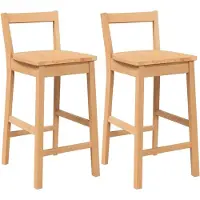 vidaXL Tabouret de bar 2 pcs. bois massif naturel arbre à caoutchouc