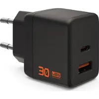 Urban Armor Gear Boost Charge USB-C PD 3.0 PPS Wall Charger 30W (30 W, 2 ports), Chargeur USB, Noir, Orange