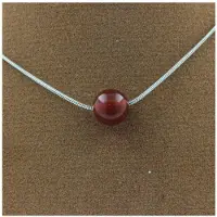 Bijoux Collier - - Agate Rouge - 1 perle 8 mm - Acier inoxydable - Longueur personnalisable