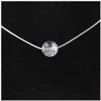 Bijoux Pierres et Minéraux. Collier 1 perle Quartz 8 mm Chaine en acier inoxydable.