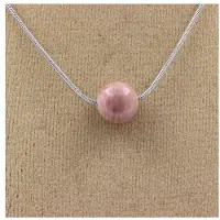 Bijoux Pierres et Minéraux. Collier 1 perle Rhodonite 8 mm Chaine en acier inoxydable.