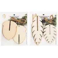 Rico Décorations de Noël en bois - 3 glands + 3 pommes de pin en relief