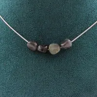 Bijoux Pierres et Minéraux. Collier 4 perles Labradorite de Finlande. Chaine en acier inoxydable Collier femmes, hommes. Taille personnali